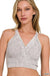 Washed Ribbed Cropped Button V - neck Tank Top - LECCE