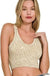 Washed Ribbed Cropped Seamless Bra Padded Tank Top - LECCE