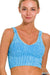 Washed Ribbed Cropped Seamless Bra Padded Tank Top - LECCE