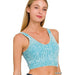 Washed Ribbed Cropped Seamless Bra Padded Tank Top - LECCE