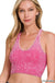 Washed Ribbed Cropped Seamless Bra Padded Tank Top - LECCE