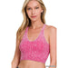 Washed Ribbed Cropped Seamless Bra Padded Tank Top - LECCE