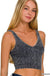 Washed Ribbed Cropped Seamless V - Neck Tank TOP - LECCE