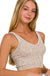 Washed Ribbed Cropped Seamless V - Neck Tank TOP - LECCE