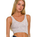 Washed Ribbed Cropped Seamless V - Neck Tank TOP - LECCE