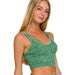 Washed Ribbed Cropped Seamless V - Neck Tank TOP - LECCE