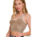 Washed Ribbed Cropped Seamless V - Neck Tank TOP - LECCE