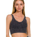 Washed Ribbed Cropped Seamless V - Neck Tank TOP - LECCE