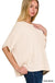 Washed Ribbed Cuffed Short Sleeve Round Neck Top - LECCE
