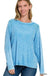 Washed Ribbed Scoop Neck Long Sleeve - LECCE
