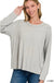 Washed Ribbed Scoop Neck Long Sleeve - LECCE