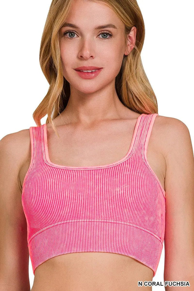 Washed Ribbed Seamless With Bra Pads - LECCE
