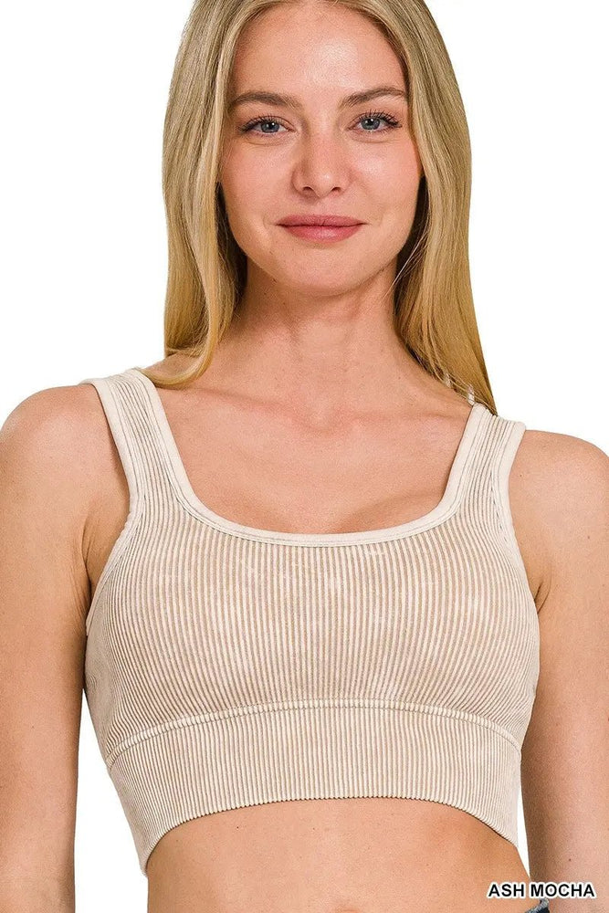 Washed Ribbed Seamless With Bra Pads - LECCE