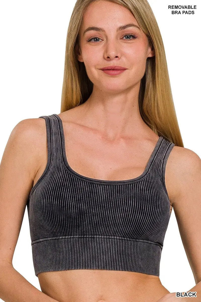 Washed Ribbed Seamless With Bra Pads - LECCE