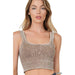 Washed Ribbed Square Neck With Bra Pads - LECCE
