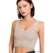 Washed Ribbed Square Neck With Bra Pads - LECCE