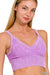Washed Ribbed V - neck Crop Top - LECCE