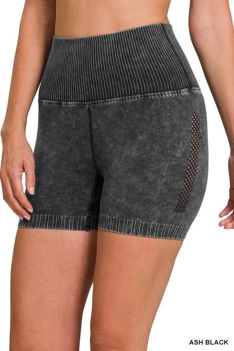 Washed Seamless High Waisted Shorts - LECCE