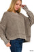 Washed Side Slit Oversized Cropped Sweater - LECCE