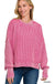 Washed Side Slit Oversized Cropped Sweater - LECCE