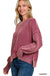 Washed Side Slit Oversized Cropped Sweater - LECCE