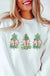 Water Color Christmas Trees with Bows Sweatshirt - LECCE