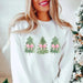 Water Color Christmas Trees with Bows Sweatshirt - LECCE