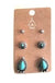 Western 3 Pair Turquoise Earring Set - LECCE