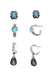 Western 3 - piece Turquoise Open Hoop Earring Set - LECCE
