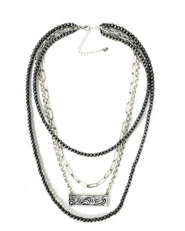 Western 4 Layered Navajo Bead Necklace