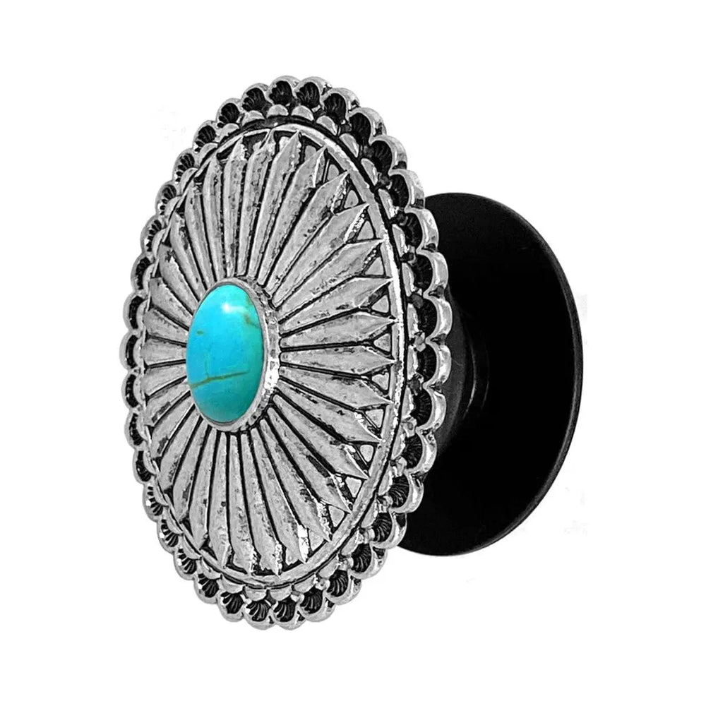 Western Aztec Gemstone Concho Flower Phone Grip - LECCE