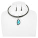 Western Beaded Stone Pendant Collar Necklace - LECCE