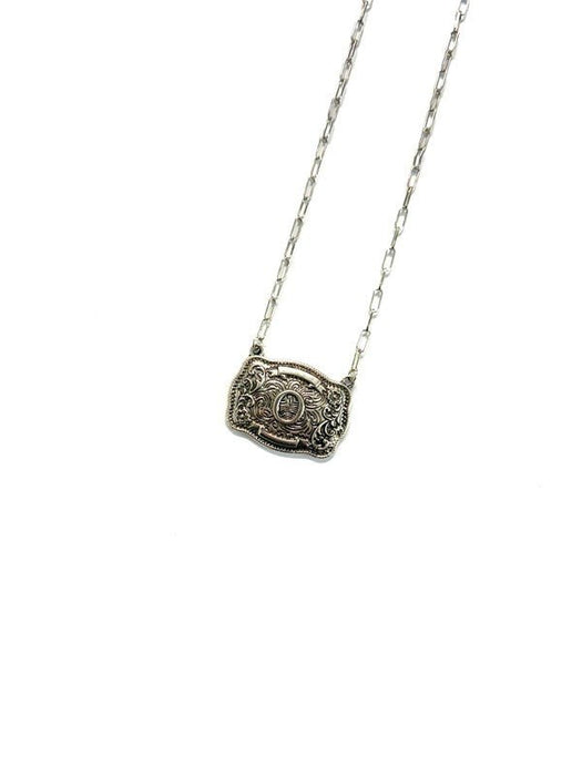 Western Belt Buckle Initial Necklace - LECCE