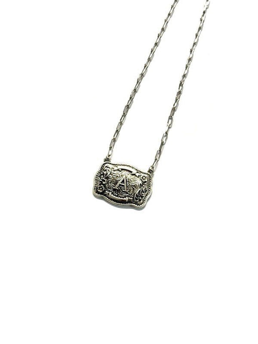 Western Belt Buckle Initial Necklace - LECCE