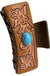 Western Conch Gemstone Paisley Leather Hair Claw - LECCE