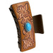 Western Conch Gemstone Paisley Leather Hair Claw - LECCE
