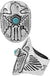 Western Concho Aztec Thunderbird Gemstone Ring - LECCE