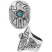 Western Concho Aztec Thunderbird Gemstone Ring - LECCE