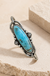 Western Concho Cable Gemstone Wirebangle Bracelet on cream stone background