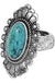 Western Concho Floral Oval Gem Stone Stretch Ring - LECCE
