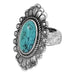 Western Concho Floral Oval Gem Stone Stretch Ring - LECCE