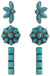Western Concho Flower Bar Gemstone Earrings Set - LECCE