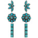 Western Concho Flower Bar Gemstone Earrings Set - LECCE