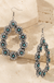 Western Concho Flower Gem Stone Earring on cream stone background