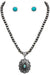 Western Concho Flower Gem Stone Necklace Set - LECCE