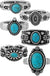 Western Concho Flower Paisley Aztec Gemstone Ring - LECCE
