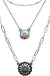 Western Concho Flower Rhinestone Layered Necklace - LECCE