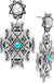 Western Concho Gemstone Aztec Earring - LECCE