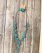 Western Concho Gemstone Lariat Y Necklace Set - LECCE