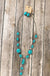 Western concho turquoise lariat necklace and earrings